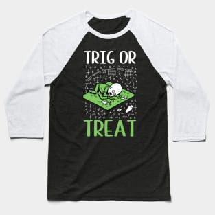 Halloween Math Teacher Shirt | Trig Or Treat Zombie Baseball T-Shirt